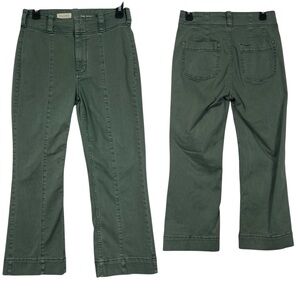 Pilcro 28 Crop Preppy Pants Olive Green Kick Minimal Boho Corporate casual